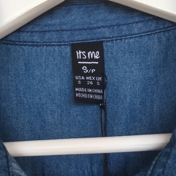 NWT CLASSIC CHAMBRAY DISTRESSED DENIM SLEEVELESS DRESS W/MOTHER OF PEARL BUTTONS - Picture 5 of 8